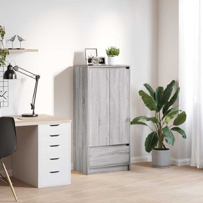 vidaXL Skrinka so zásuvkou Sivá Sonoma 55,5x34x119,5 cm