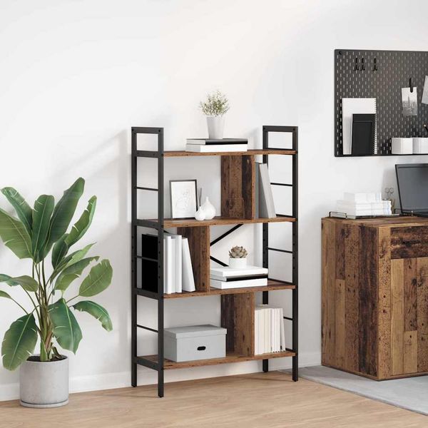 vidaXL Regál na knihy Staré drevo 75 x 30 x 123,5 cm Kompozitné drevo