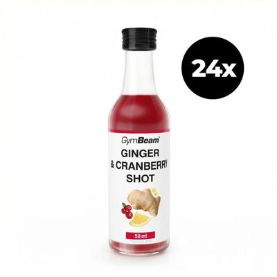 Zázvorový shot s brusnicami - GymBeam, 24 x 50 ml