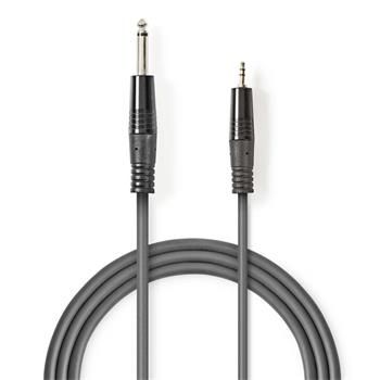 Nedis COTH23205GY30 - Stereofonný Audio Kábel | 6,35mm Zástrčka – 3,5mm Zástrčka | 3 m | Šedá farba