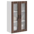 vidaXL Nástenný sklenený kabinet LUCCA Hnedý dub 60 x 31 x 100 cm
