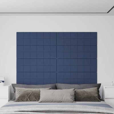vidaXL Nástenné panely 12 ks modré 90x30 cm látka 3,24 m²
