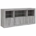 vidaXL Komoda s LED svetlami sivá sonoma 142,5x37x67 cm
