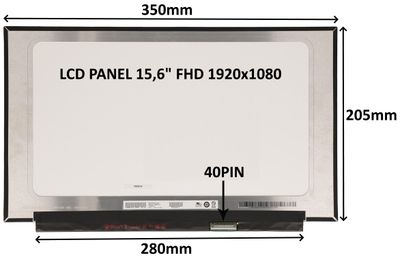 LCD PANEL 15,6'' FHD 1920x1080 40PIN MATNÝ IPS 120HZ / BEZ ÚCHYTOV
