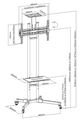 Neomounts PLASMA-M1700E / Mobile Flat Screen Floor Stand (height: 154-170 cm) / Black Stojan, pojízdný, VESA, pro LCD a TV 32"-70", nosnost 50kg, výška 154-170cm, náklon 20°, 2 police, cerný