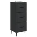 vidaXL Zásuvkový kabinet Čierna 33 x 34,5 x 89,5 cm Kompozitné drevo