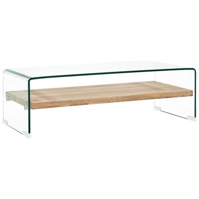 vidaXL Konferenčný stolík priehľadný 98x45x31 cm tvrdené sklo