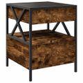 vidaXL Nočný stolík s nekonečnými LED dymový dub 40x40x51 cm