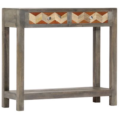 vidaXL Konzolový stolík sivý 86x30x76 cm masívne mangovníkové drevo
