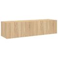 vidaXL TV nástenné skrinky s LED svetlami 2 ks dub sonoma 60x35x31 cm