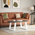 vidaXL Nohy konferenčného stolíka v tvare U, 2 ks, biele, 70 x (42-43) cm, oceľové