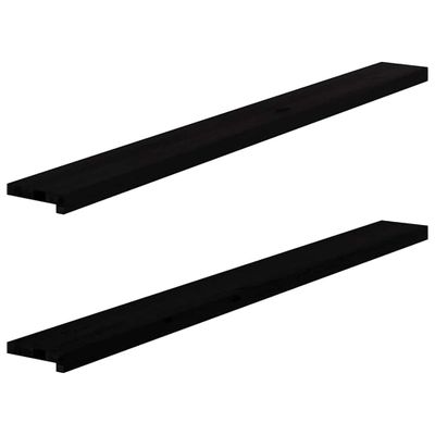 vidaXL Okenný parapet 2 ks hnedočierná 160x15x2 cm dubový masív