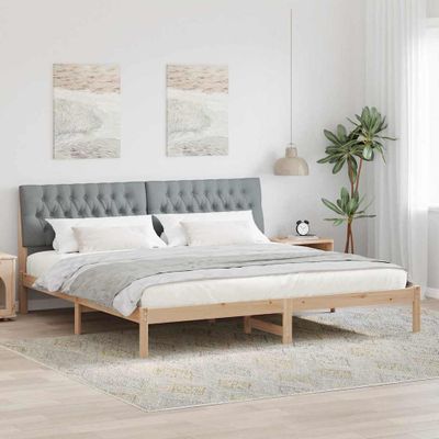 vidaXL Rám postele s čalúneným čelom Hnedá 200 x 200 cm