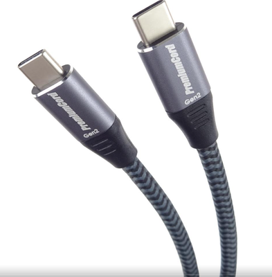 PremiumCord USB-C kábel (USB 3.2 GEN 2x2, 5A, 100W, 20Gbit/s) bavlnený oplet, 3m