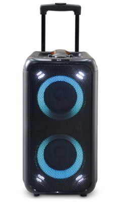 NEDIS party reproduktor/ výkon 240 W/ Bluetooth/ doba prehrávania na batérie 5 hod/ držadlo/ party osvetlenie/ ekvalizér Reproduktor, bezdrôtový, 240W, na kolieskach, Bluetooth, USB, LED podsvietenie, ekvalizér, výdrž až 5 hodín, čierny