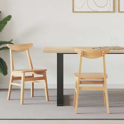 vidaXL Jedálenské stoličky 2 pcs Prírodná 42 x 47,5 x 81 cm