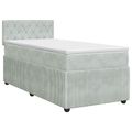 vidaXL Posteľ boxspring s matracom Svetlosivá 100 x 200 cm Zamat