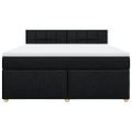 vidaXL Posteľný rám boxspring s matracom čierny 180x200 cm látka