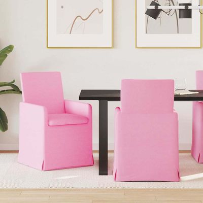 vidaXL Jedálenské stoličky 2 pcs Ružová 57 x 67 x 95 cm látka