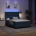 vidaXL Posteľ s pružinovým rámom s vankúšom Modrá 200 x 140 cm látka