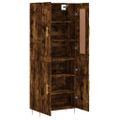 vidaXL Vysoká skrinka dymový dub 69,5x34x180 cm spracované drevo
