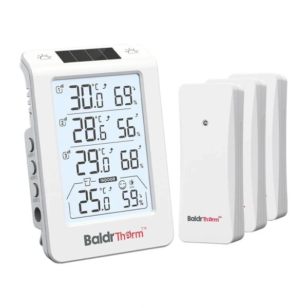 BALDRTHERM B0598 3-kanálový termohygrometer s automatickým podsvietením