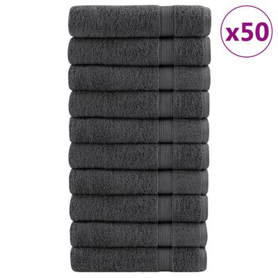 vidaXL Prémiové uteráky na ruky SOLUND 50 ks antracit 50x100cm 600g/m2