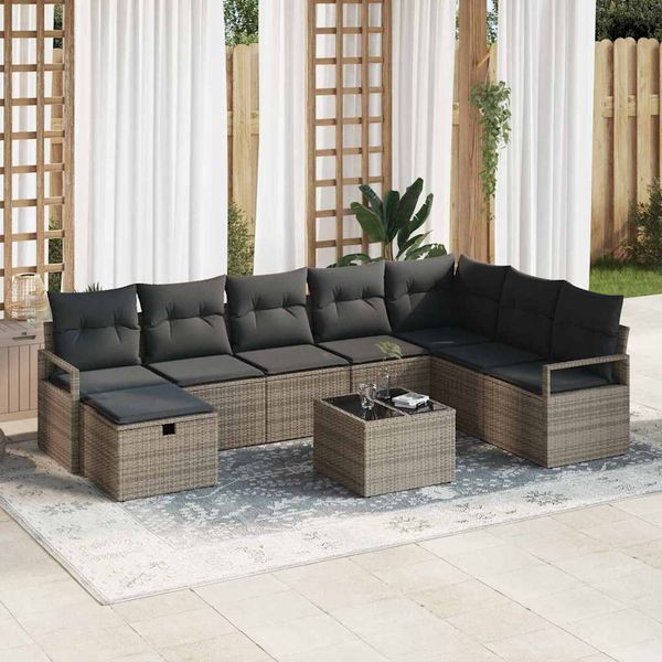 vidaXL Sada pohoviek s vankúšom 6 pcs polyratan