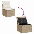 vidaXL Súprava záhradných pohoviek 8 ks Béžová a biela polyratan