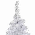 vidaXL Osvetlený umelý vianočný stromček s guľami strieborný 240cm PET