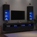 vidaXL TV skrinky s LED svetlami 2 ks čierne 30,5x30x90 cm