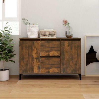 vidaXL Komoda dymový dub 102x35x70 cm spracované drevo