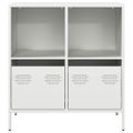vidaXL Komoda biela 68x39x73,5 cm oceľ valcovaná za studena