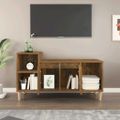 vidaXL TV skrinka dymový dub 100x35x55 cm spracované drevo