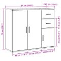 vidaXL Komoda čierna dub 91x29,5x75 cm, imitácia dreva