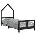 vidaXL Rám detskej postele čierny 80x200 cm masívna borovica