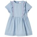 Detské šaty s volánmi jemné modré 128