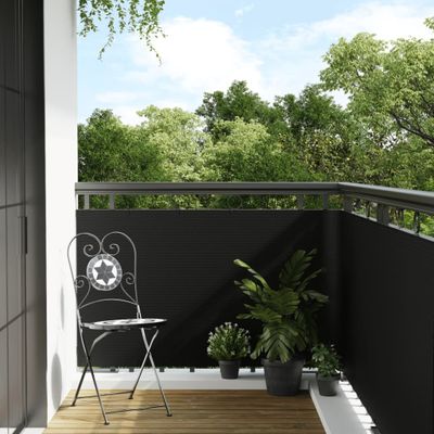 vidaXL Balkónová zástena čierna 400x100 cm polyratan