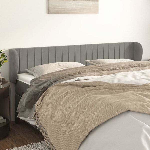 vidaXL Čelo postele so záhybmi bledosivé 183x23x78/88 cm zamat