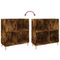 vidaXL Skrinka na platne dymový dub 84,5x38x89 cm kompozitné drevo