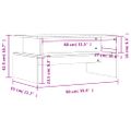 vidaXL Konferenčný stolík sivý dub sonoma 90x55x42,5 kompozitné drevo