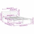 vidaXL Rám postele hnedá a tmavosivá 150 x 200 cm Borovicový masív