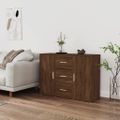 vidaXL Komoda hnedý dub 91x29,5x65 cm spracované drevo