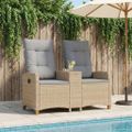 vidaXL Hojdačka s tabletou 2 -Seater 126 x 65 x 112 cm polyratan