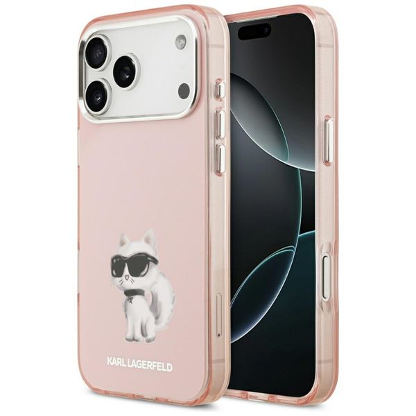 Puzdro Karl Lagerfeld pre iPhone 17 Pro Max 6,9" IML Aquarelle Choupette & Logo MagSafe ružová