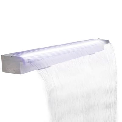 vidaXL Bazénová fontána/vodopád s LED nehrdzavejúca oceľ 110 cm