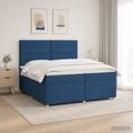 vidaXL Posteľ boxspring s matracom Modrá 200 x 200 cm Látka
