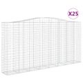 vidaXL Oblúkový gabionový kôš 25ks 400x50x200/220cm pozinkované železo