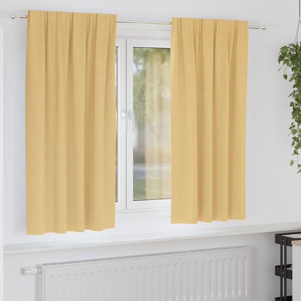 vidaXL Záclony na zatemnenie s krúžkami 2 pcs Béžová 175 x 140 cm