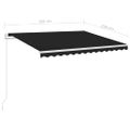 vidaXL Automatická markíza, LED a senzor vetra 3,5x2,5 m, antracitová